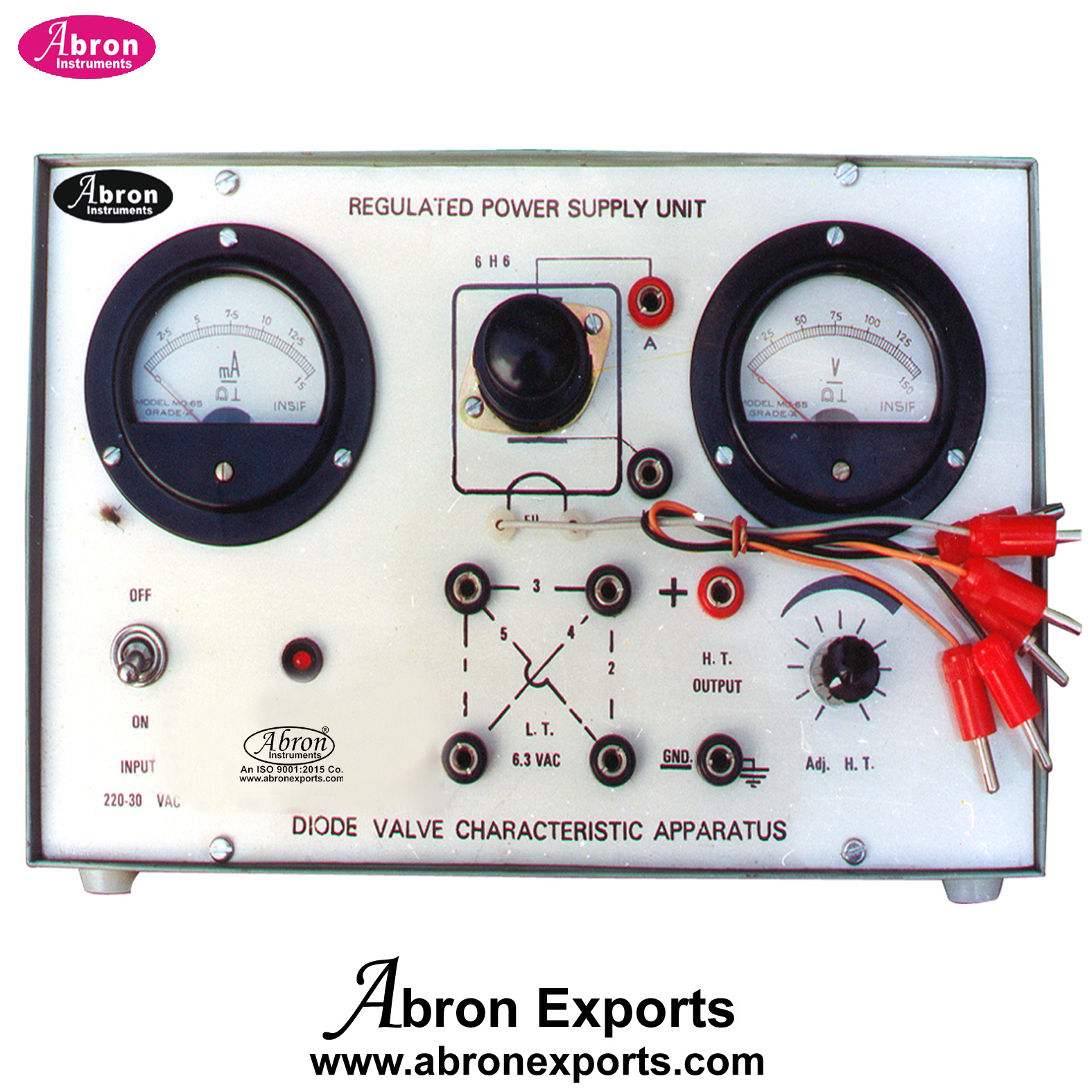 To Study Deflection Efficiency of Diode Valve 2 Meter 250V LT 6.3V AC Power Supply Abron AE-1254E 